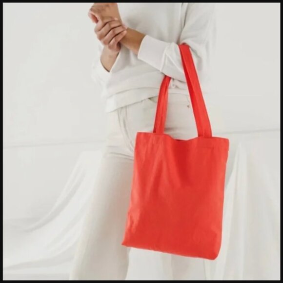 🔥3/$30 NWT SOLD OUT Baggu Mini Merch Tote Shade Warm Red 100% Cotton - Picture 1 of 6